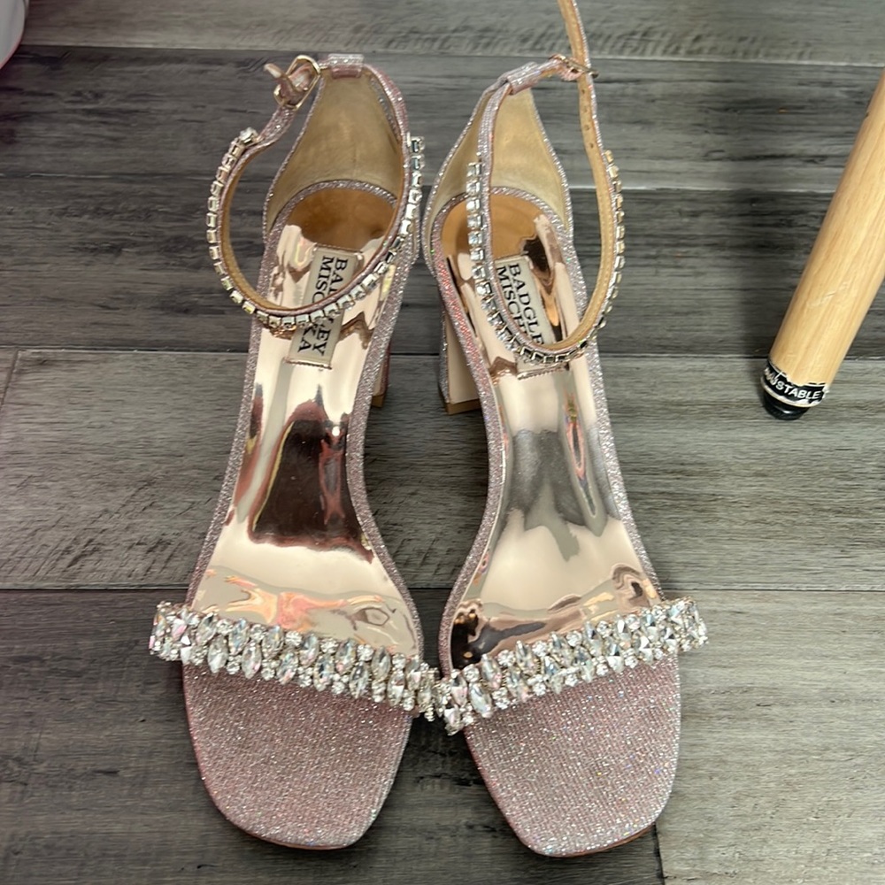 Badgley Mischka. Harriet Strap Block Pump Dress Heels.